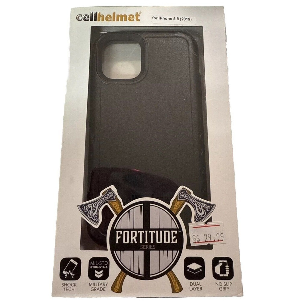 CELLHELMET FORTITUDE SERIES‎ APPLE iPHONE 11 PRO 5.8" 2019 Black DUAL LAYER CASE